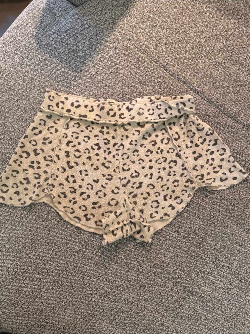 Leopard Print Fold-Over Waist Women’s Skort - Beige